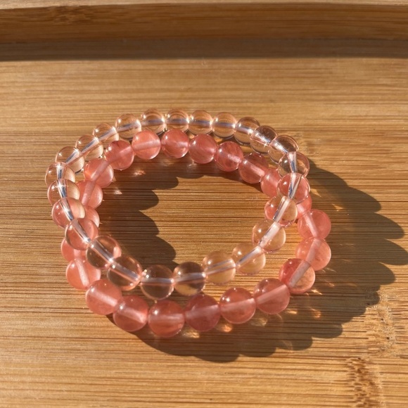 Rose Quartz Glass Beads - Picture 5 of 7